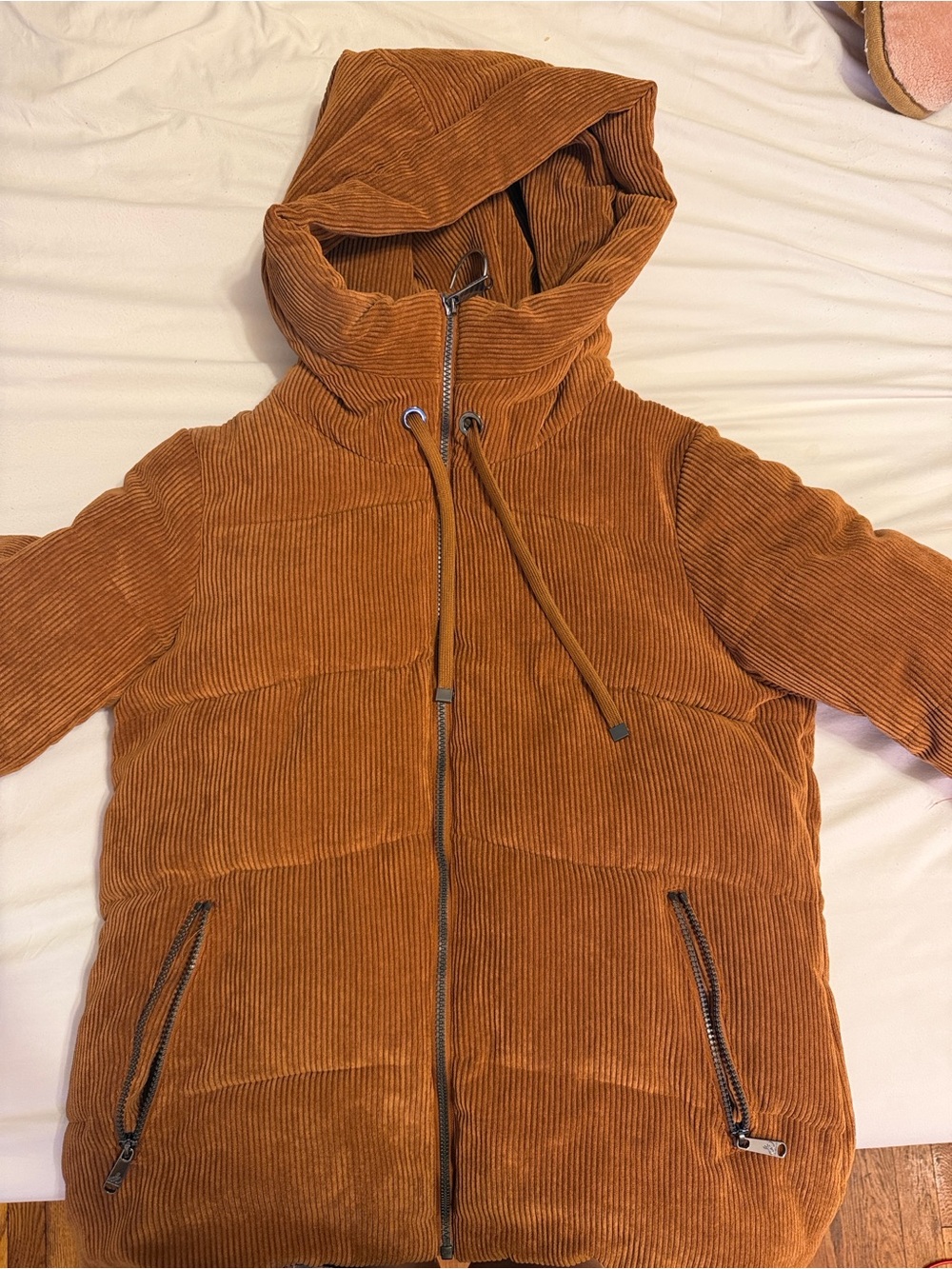 Sam Edelman Corduroy Puffer Jacket in Caramel